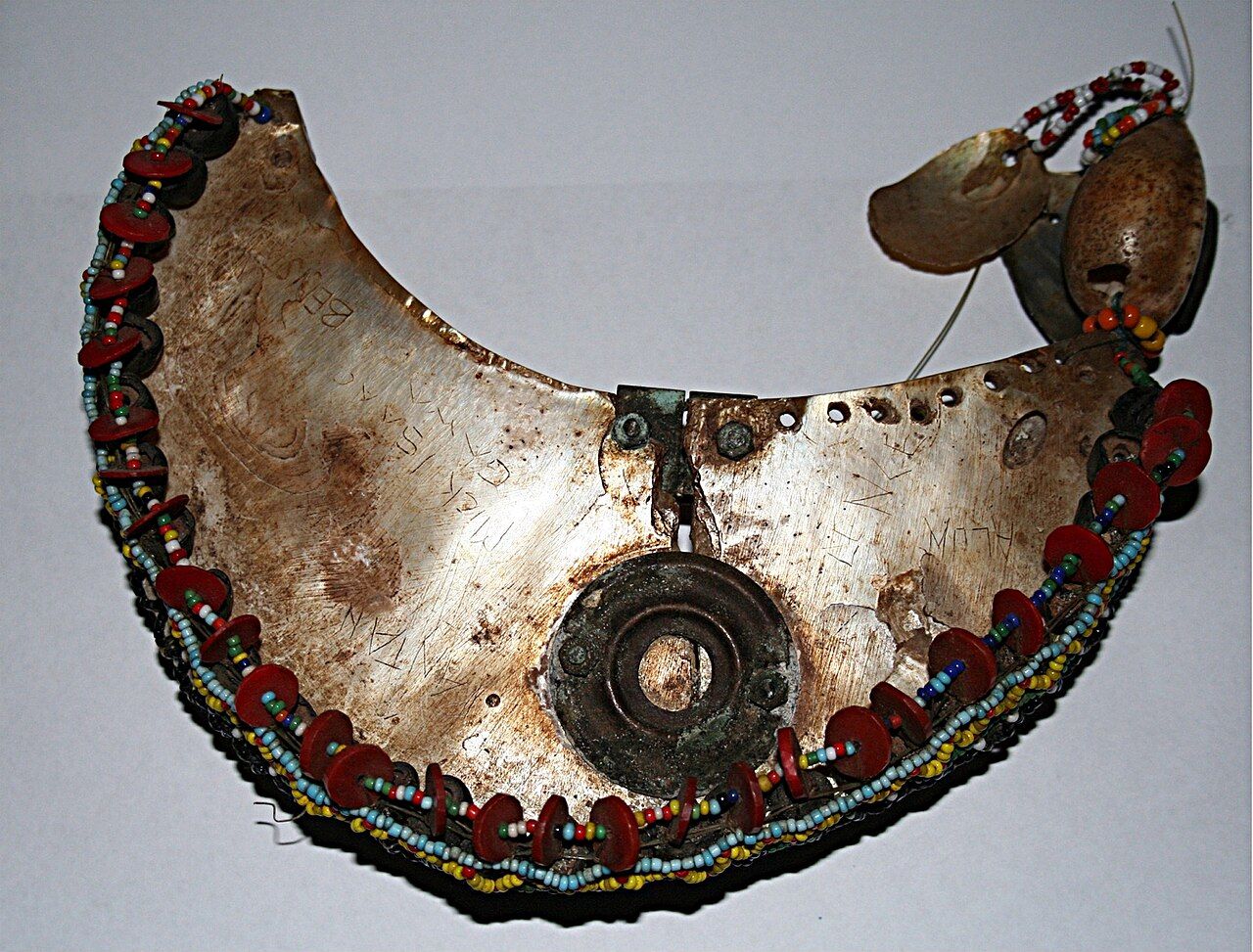 A shell-and-bead armband of the kind exchanged in the Trobriand kula ring documented by Malinowski