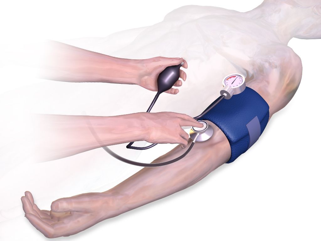 Patient positioned at forty-five degrees with head turned slightly away, showing measurement of jugular venous pressure as the vertical height in centimeters from the sternal angle to the top of the venous pulsation