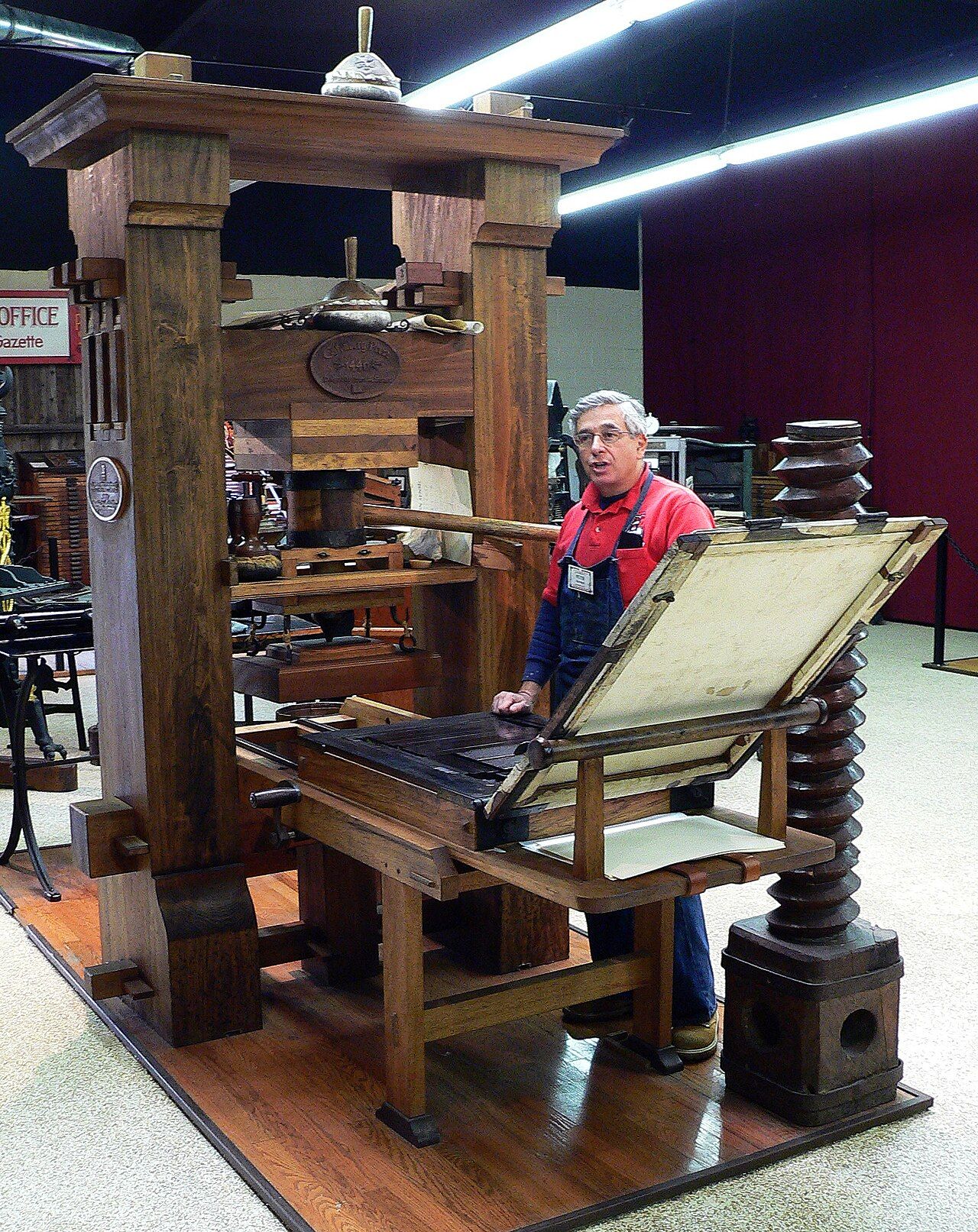 The screw press with cast movable type, developed at Mainz by the 1450s, cut the cost of a book by an order of magnitude within fifty years.